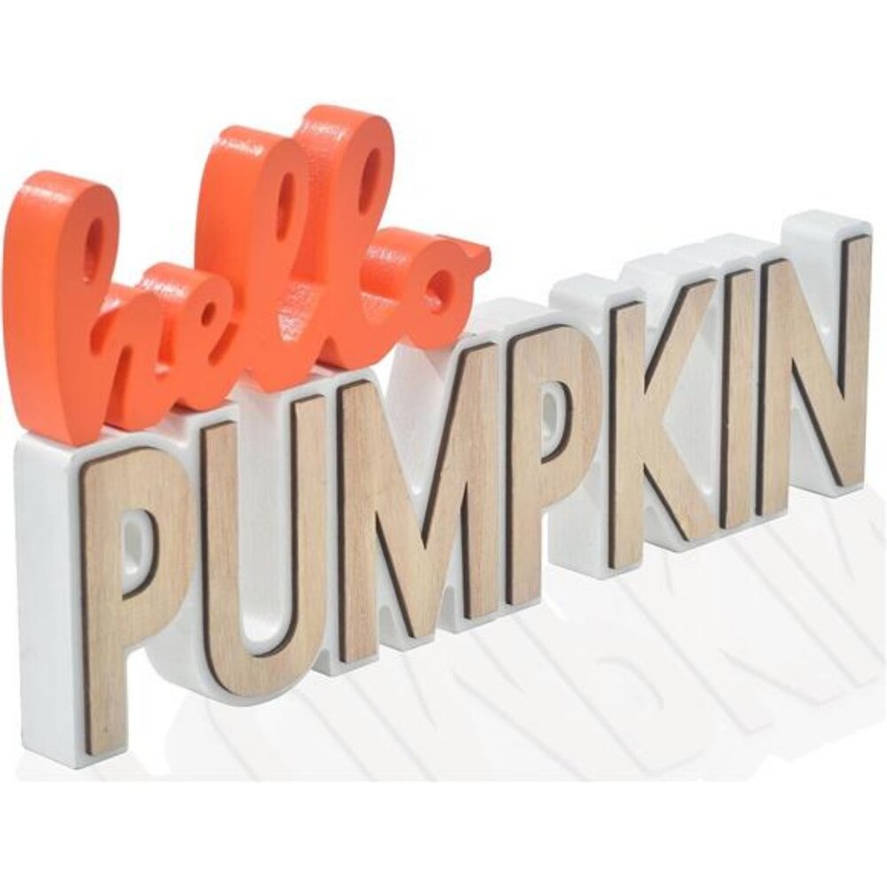 Thanksgiving Decorations for Home, Fall Decorations, 2PCs Wooden Pumpkin Blocks